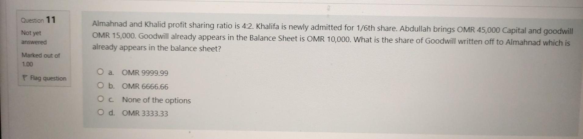 4 Mohammed and Ahmed contributed OMR 75,000 and OMR 75,000 as their
