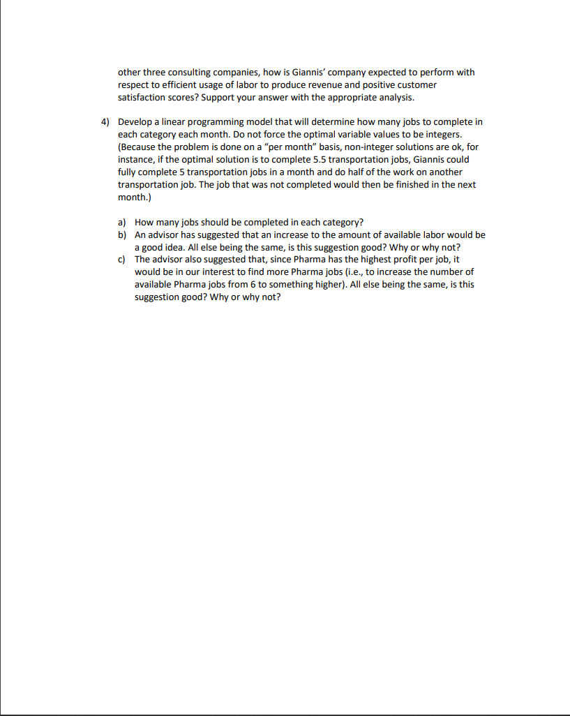 In anticipation of the business opening, Giannis has four tasks to address: