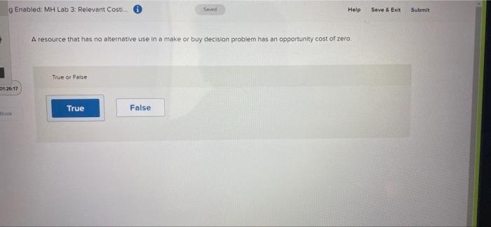 or reject a special offer for a product A cost that is