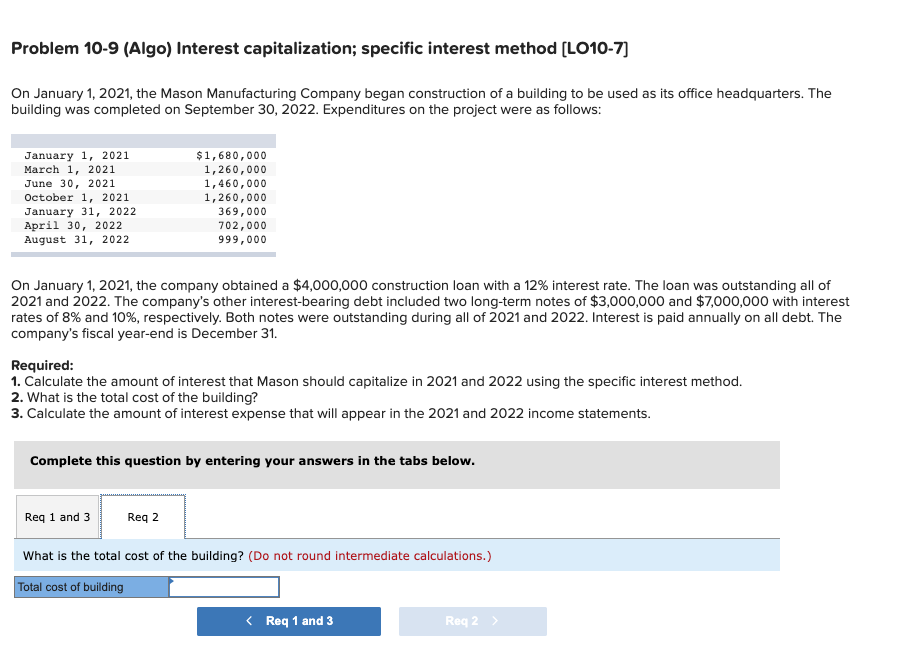 1, 2021, the Mason Manufacturing Company began construction of a building to