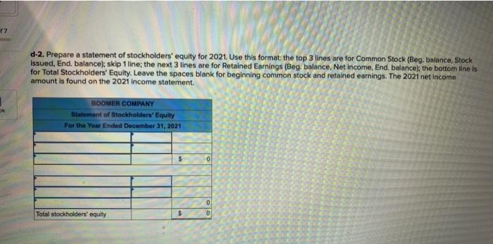 information applies to the questions displayed below.) Boomer Co. reported the following