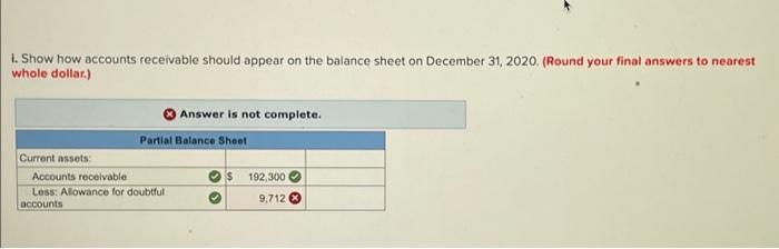 22?? Dec. 31/20 Balance Accounts Receivable Subledger JenStar Company Dec. 31/19 Balance