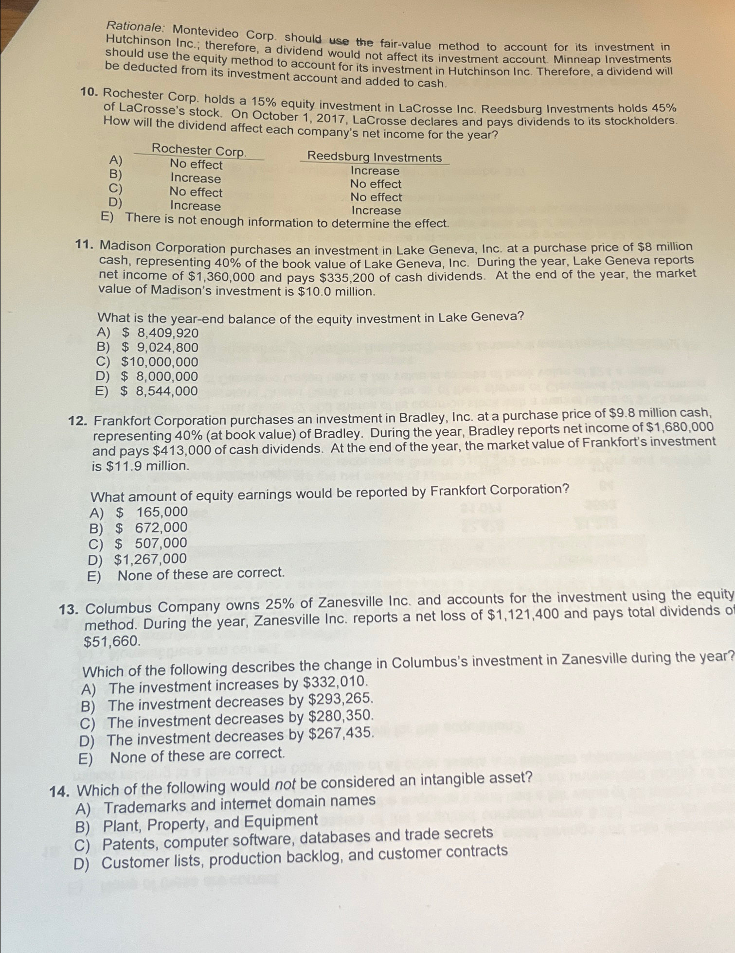  Rationale: Montevideo Corp. should use the fair-value method to account for