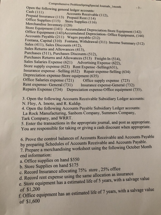 for a one month period. The financial statements should be in good