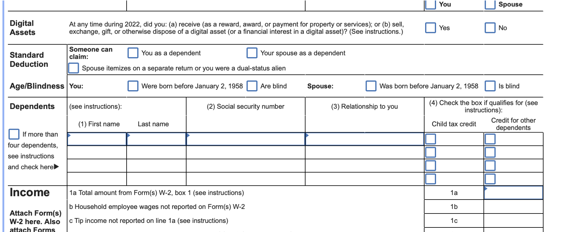 required. If not required, check here 8 Other income from Schedule 1,