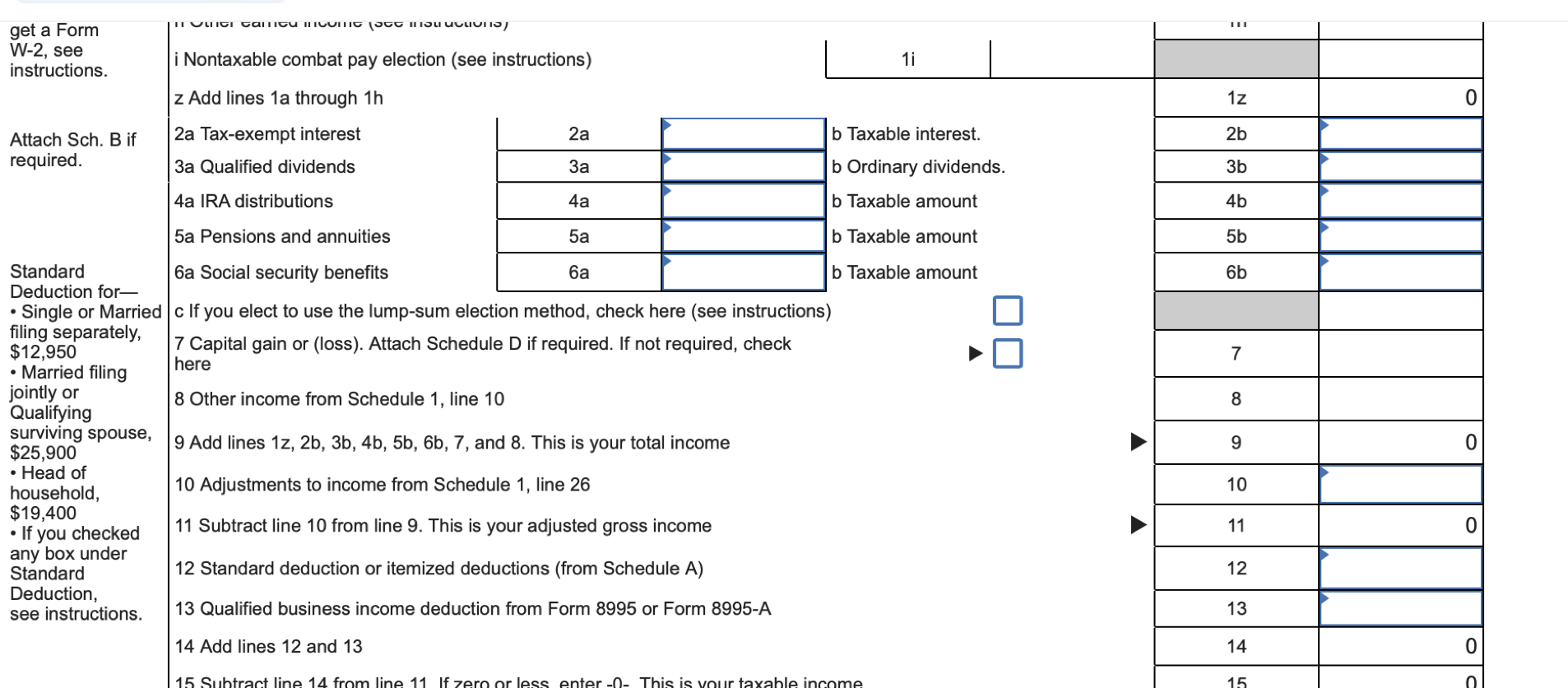 line 10 9 Add lines 1z,2b,3b,4b,5b,6b,7, and 8 . This is your