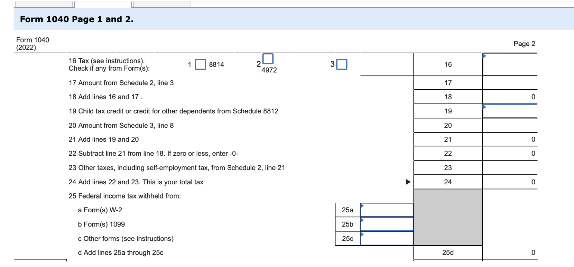 total income 10 Adjustments to income from Schedule 1, line 26 11