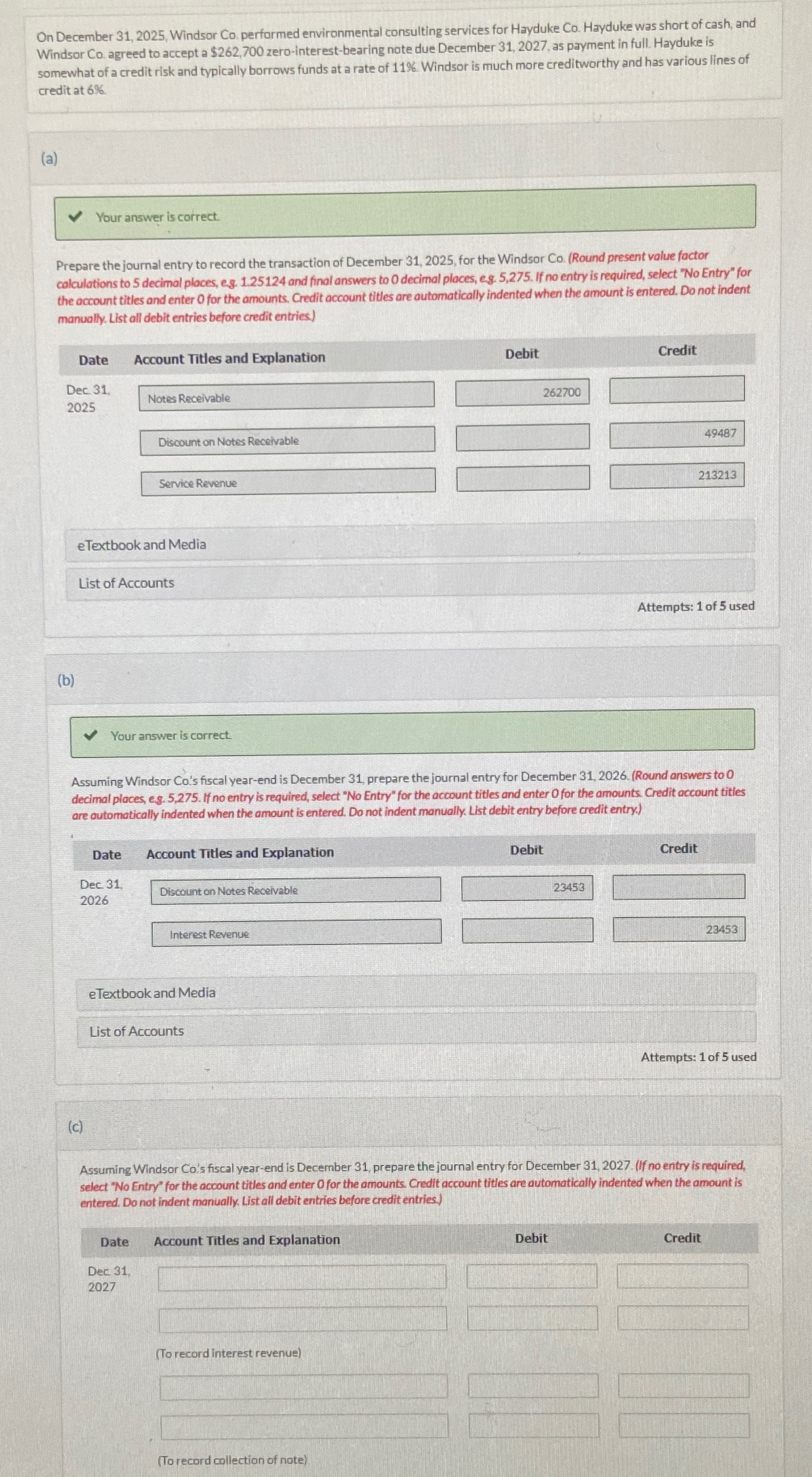  On December 31,2025, Windsor Co. performed environmental consulting services for Hayduke