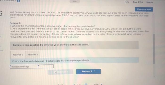 produces a single product. The cost of producing and selling a single