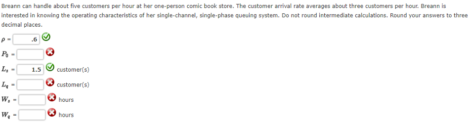 Breann can handle about five customers per hour at her one-person comic