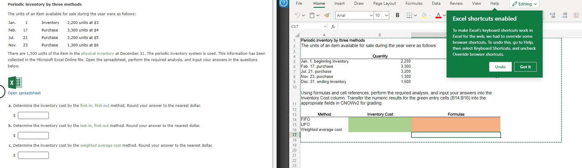  Periodic inventory by three methods ? File Home Insert Draw Page