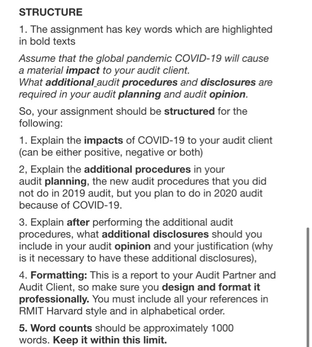 needed when facing a financial report audit of a company, and how