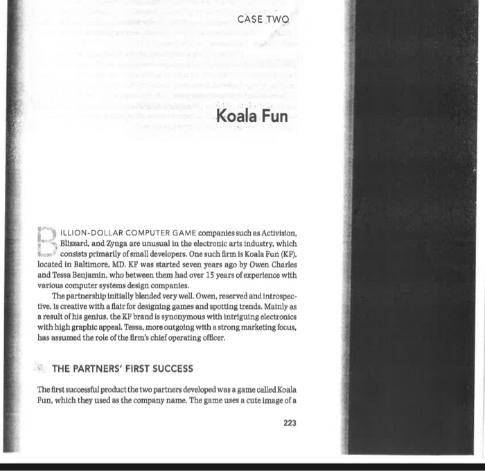  CASE TWO Koala Fun ILLION-DOLLAR COMPUTER GAME companies such as Activision,