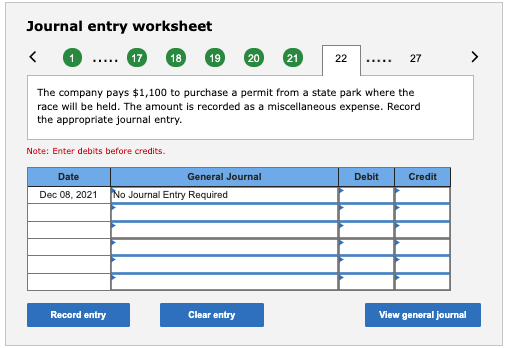 10 mountain bikes, paying $18,500 cash. Jul. 15 On the day of