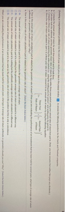 the geometric mean rates of retum for the entire three-year period using