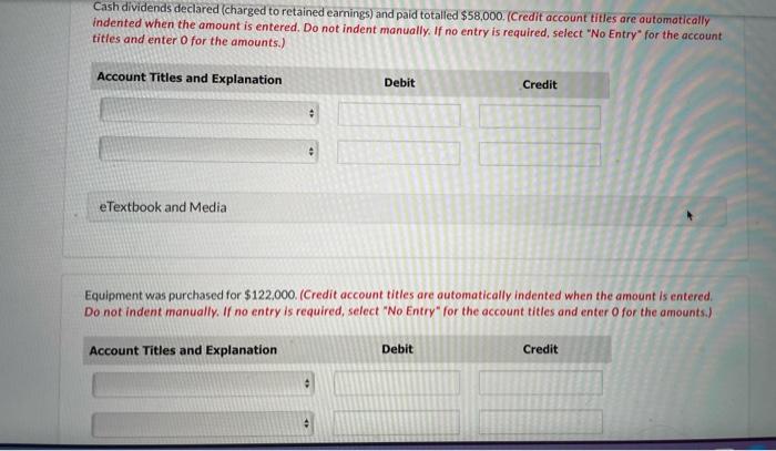 where payments for dividends are classified as financing activities. Indicate within the