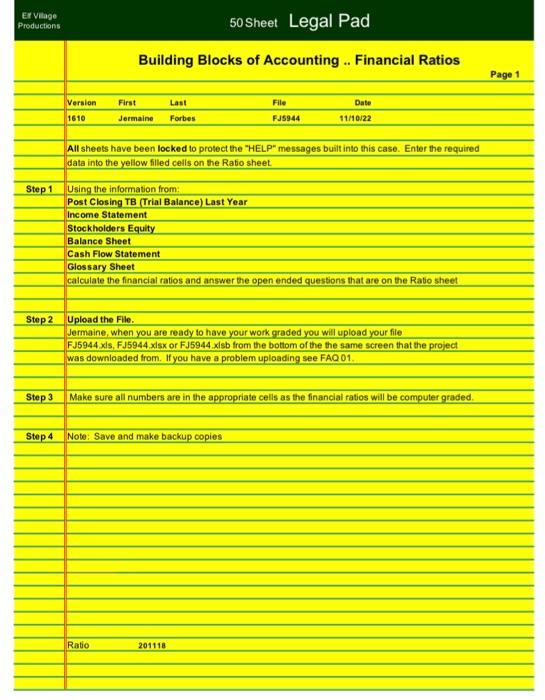  Ervilige Producions 50 Sheet Legal Pad Building Blocks of Accounting ..