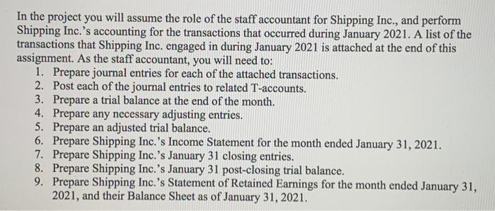 Help with 1,2, and 3 In the project you will assume the