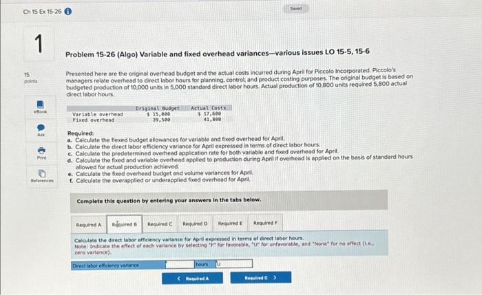 156 Presented here are the original overhead budget and the actual costs