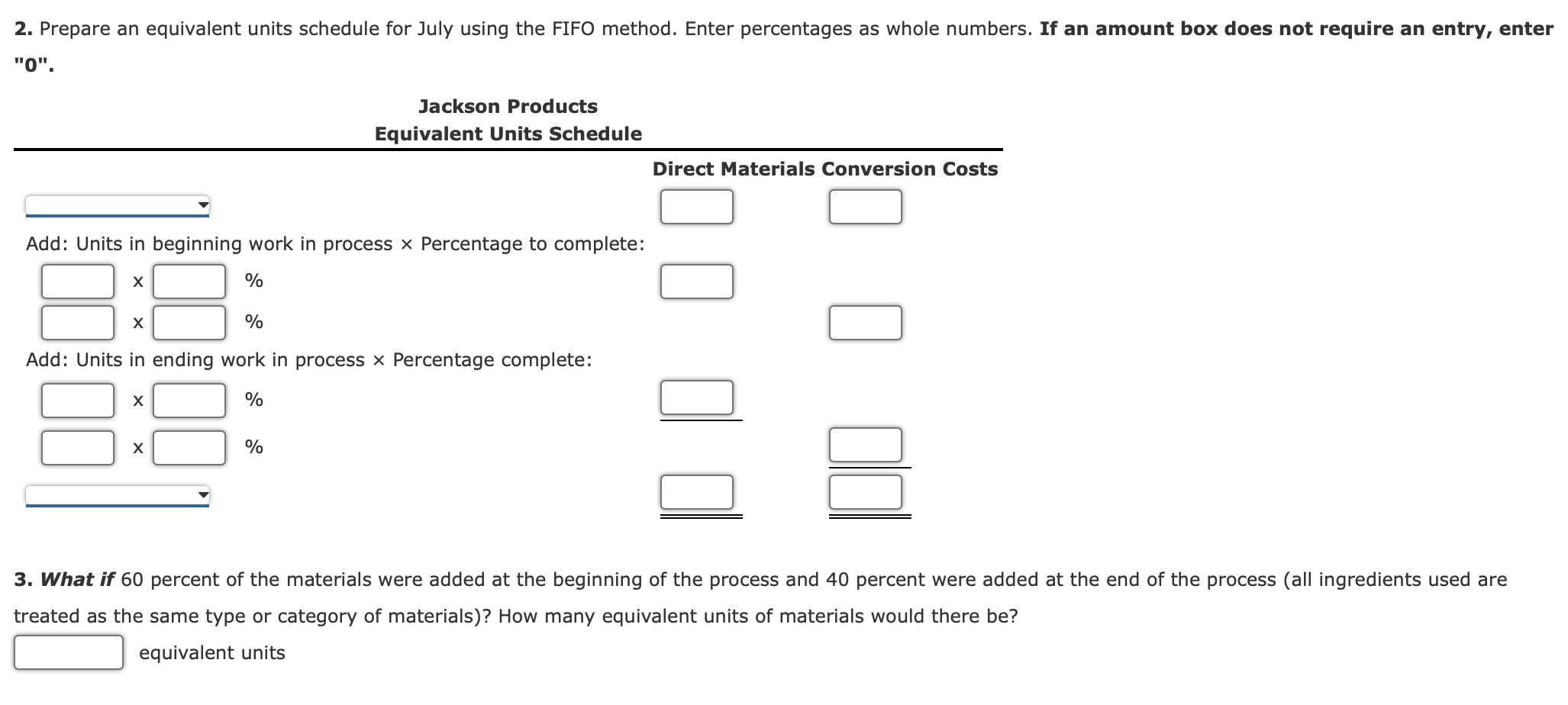 sauce using three departments: Cooking, Mixing, and Bottling. In the Cooking Department,