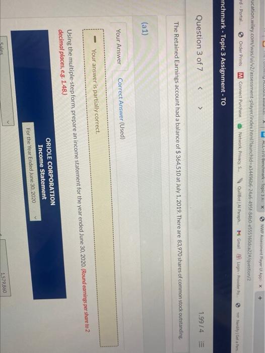 7 1.99/4 The following account balances were included in the trial balance