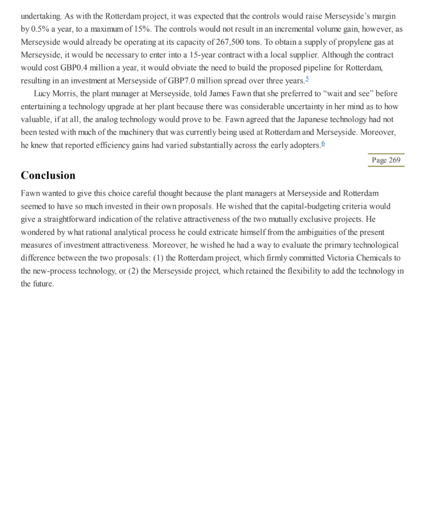 PLC (B): The Merseyside and Rotterdam Projects James Fawn, executive vice president