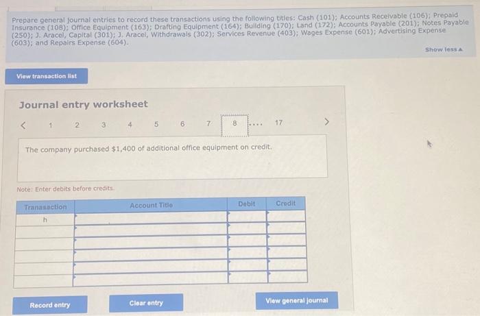 the premium on an 18 -month insurance policy. e. The company provided