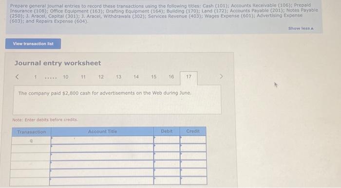 1. The company paid $2,200 cash for employee wages. m. The company