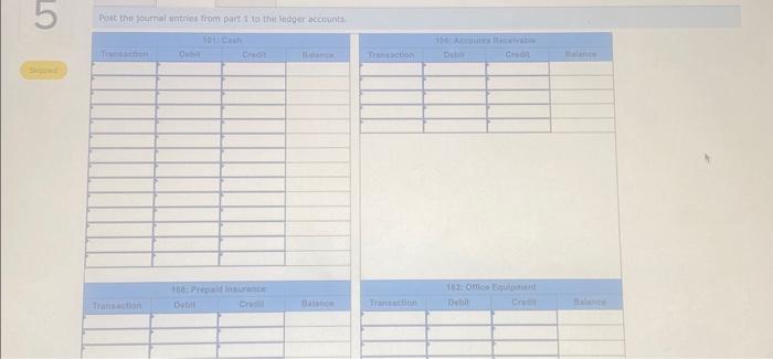 paid $1,400 cash to settle the account payable created in transaction h.