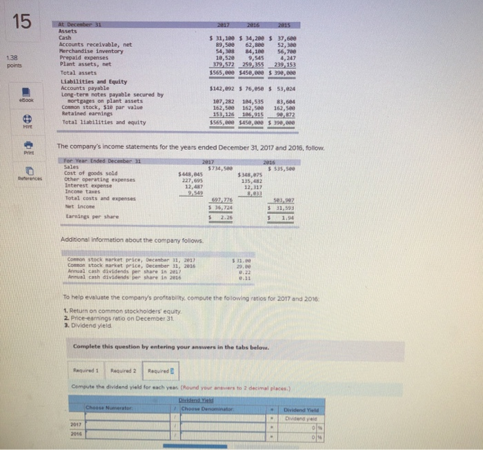 93,037 162,50 120.02 The company's income statements for the years ended December