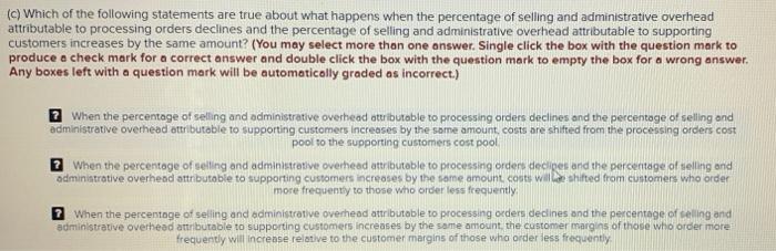 units ordered in cell B16 to 160. The customer margin under activity-based