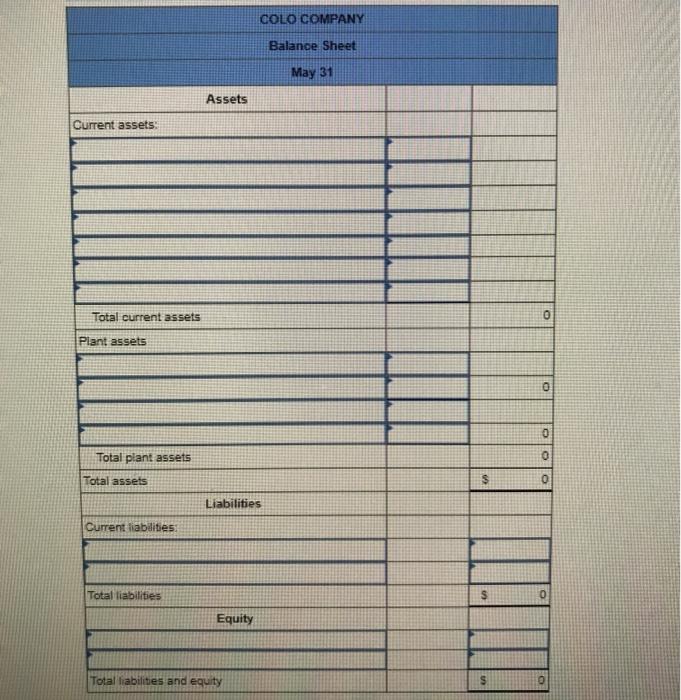 sheet for the month ended May 31 3-o. Prepare a May multiple-step