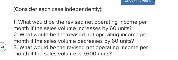 Fixed Costs [LO5-1, LO5-4] Miller Company's contribution format income statement for the