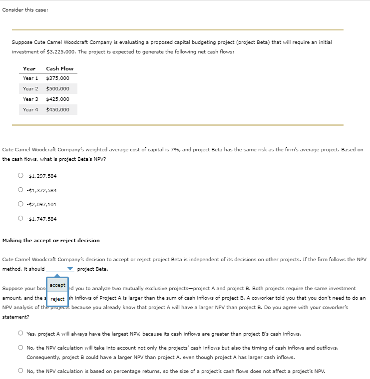  1. Net present value (NPV) Evaluating cash flows with the NPV
