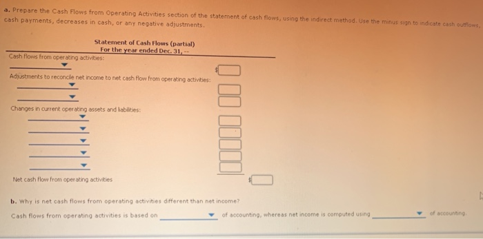 the following items for the year: Depreciation expense $55,500 Gain on disposal
