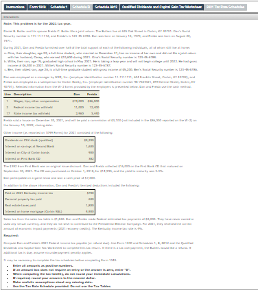  st ax: AnculmalNote: This problem is for the 2021 tax year.