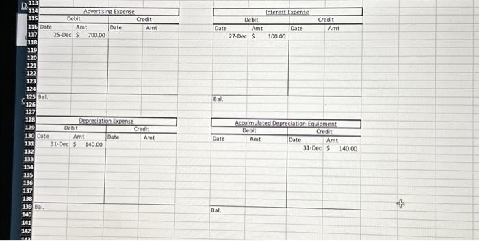 Credit } \\ \hlinen & Date & Amt & Date & Amt
