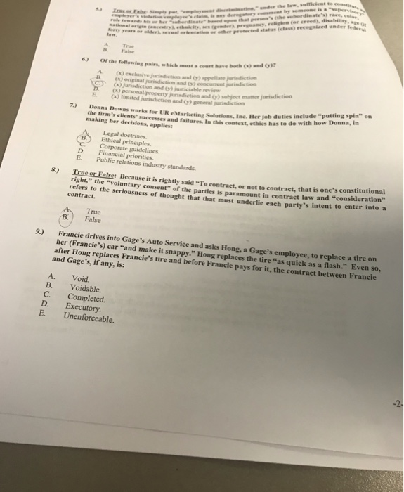  Can someone complete all lam, A Te False pairs, which must
