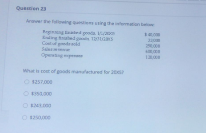 have only 30 minutes Question 22 John LLC provided the following information