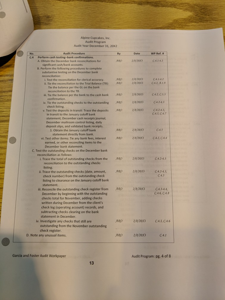 Inc. Audit Case Assignments 1), you Based on your review of the