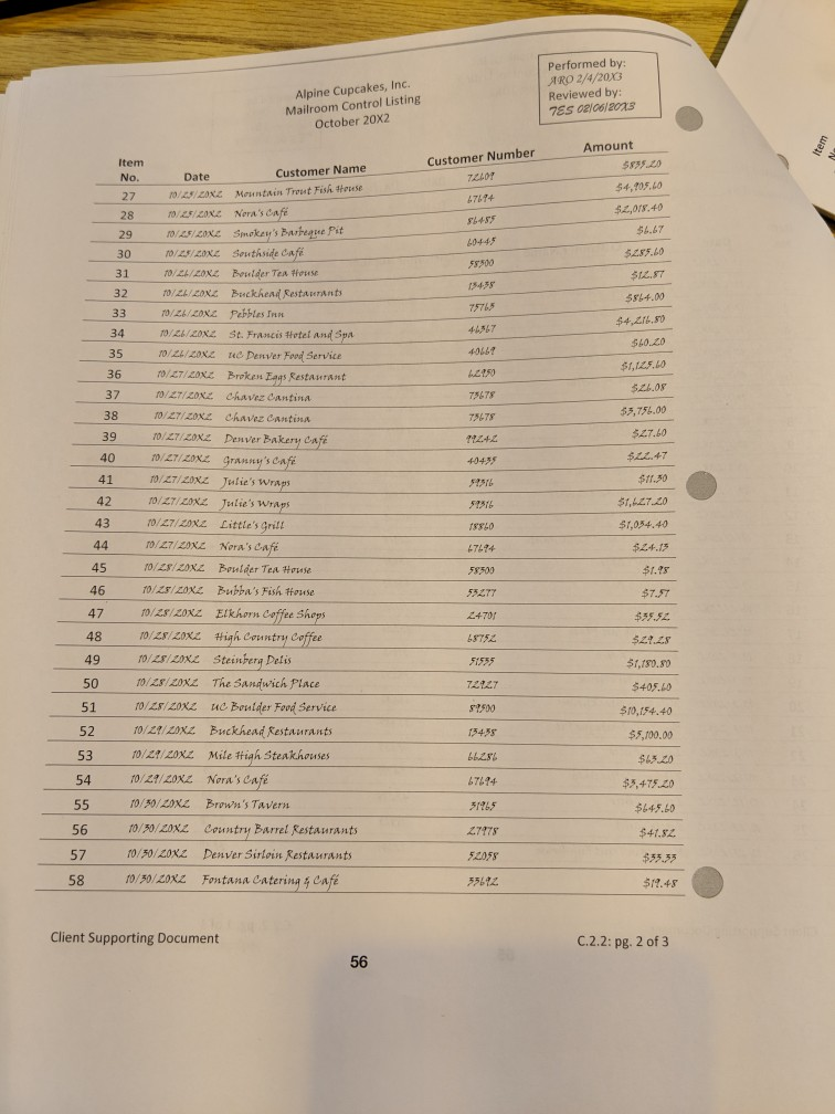 the steps associated with the audit program? b Did they perform the