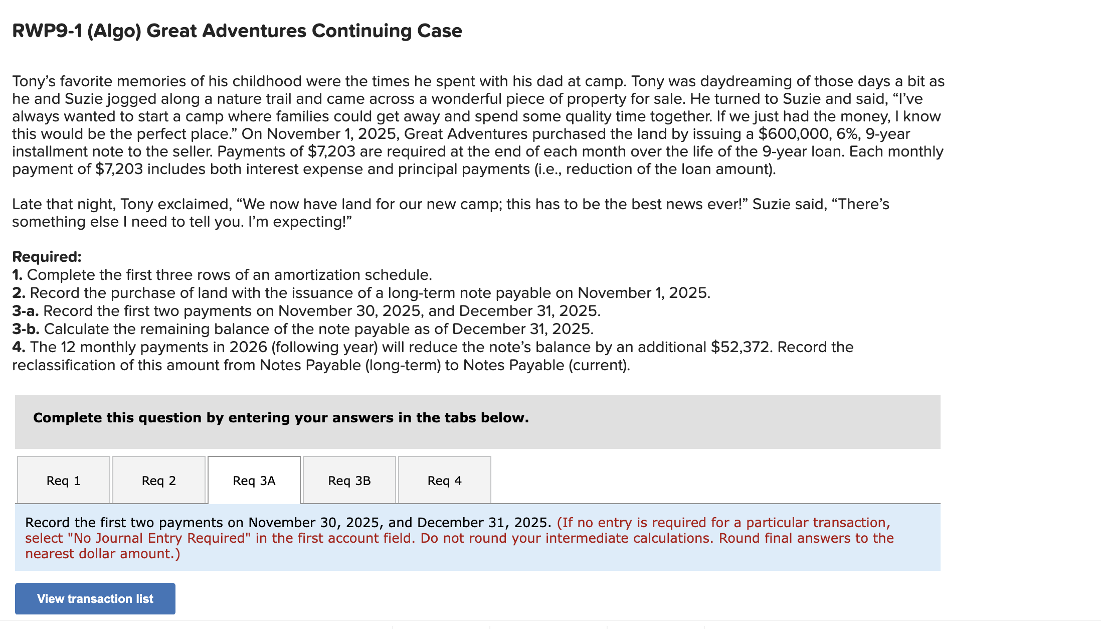  RWP9-1(Algo) Great Adventures Continuing Case Tony's favorite memories of his childhood