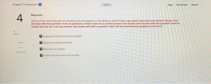  Chapter 7 Homework Help Save & El Sub Required: 4 Which