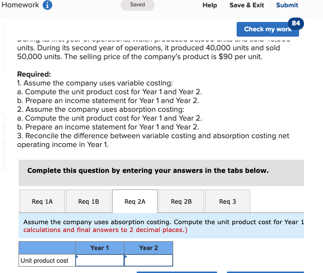 The following information pertains to each of the company's first two years