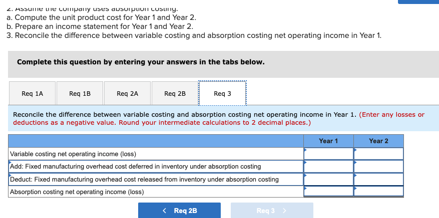 Variable manufacturing overhead Variable selling and administrative Fixed costs per year: Fixed