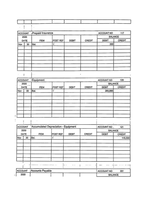 for A/R and A/P also contain the current balances as of November