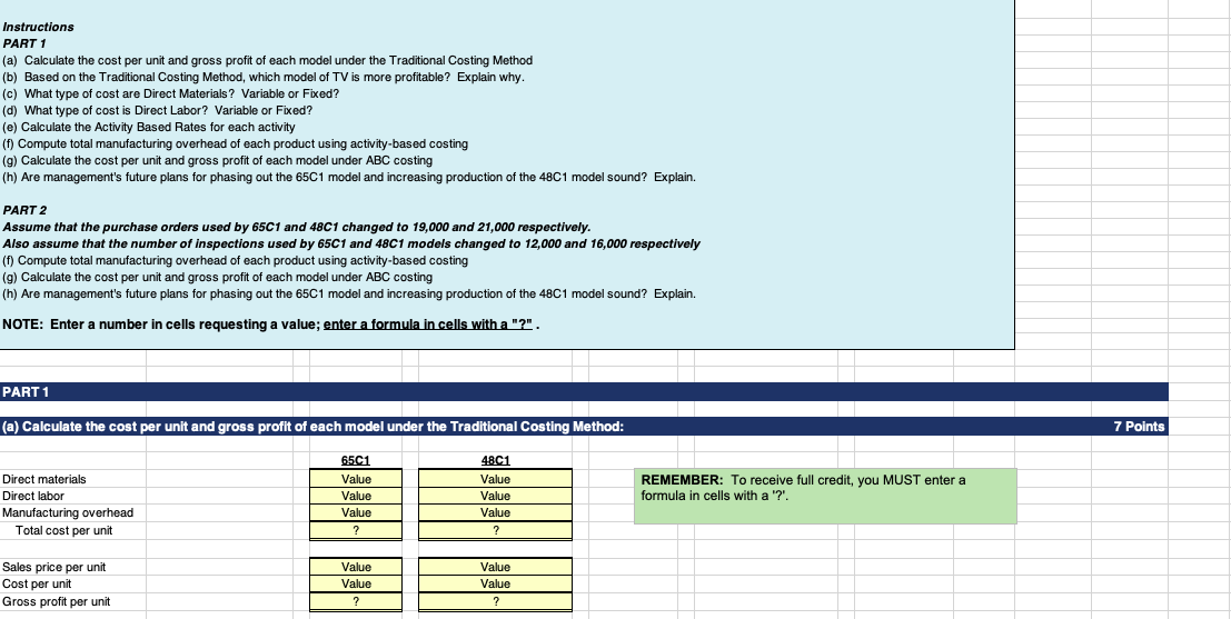 AN EXPLANATION Project #4: Traditional Costing vs. ABC (50 Points) LG Electronics