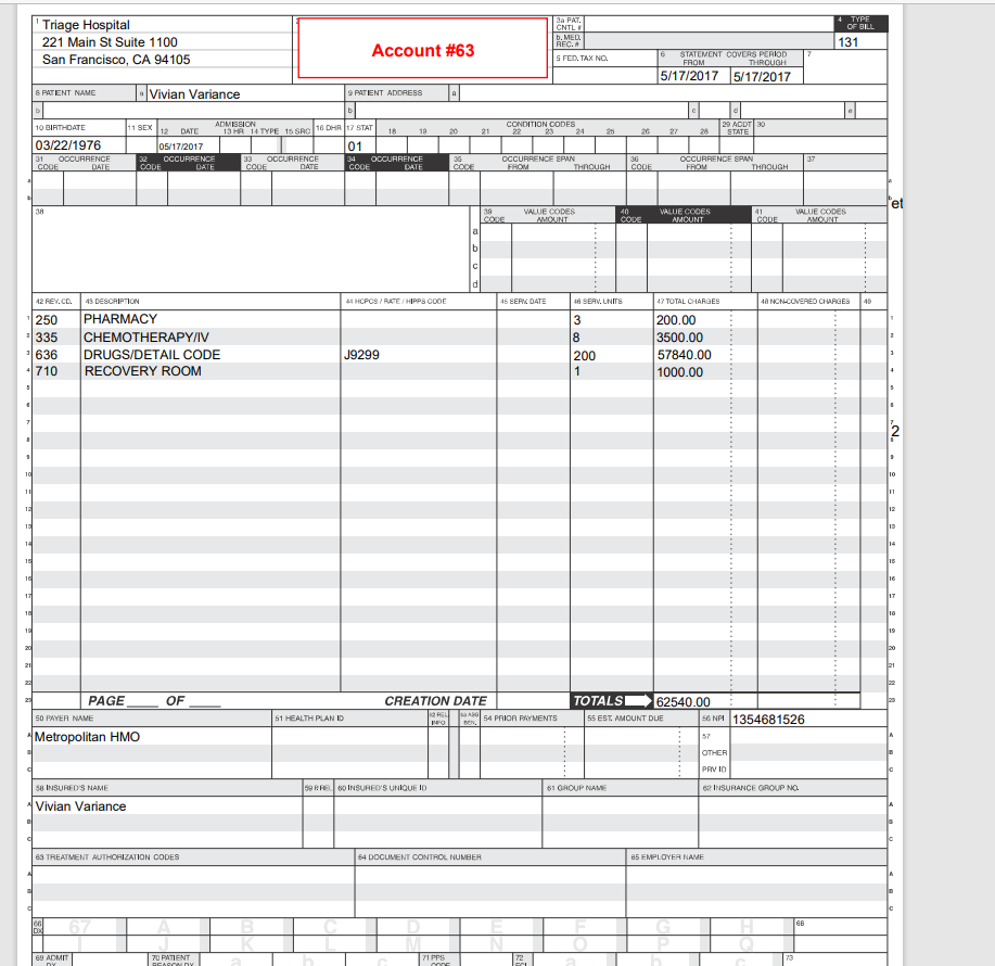 highlighted in blue and the Metropolitan HMO contract provided to answer the
