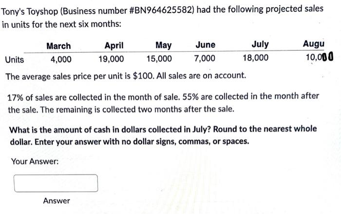 Blackstone Industries has the following projections to help forecast cash flow for