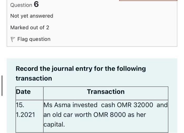 entry for the following transaction. Date Transaction 9. 1.2021 Goods sold was